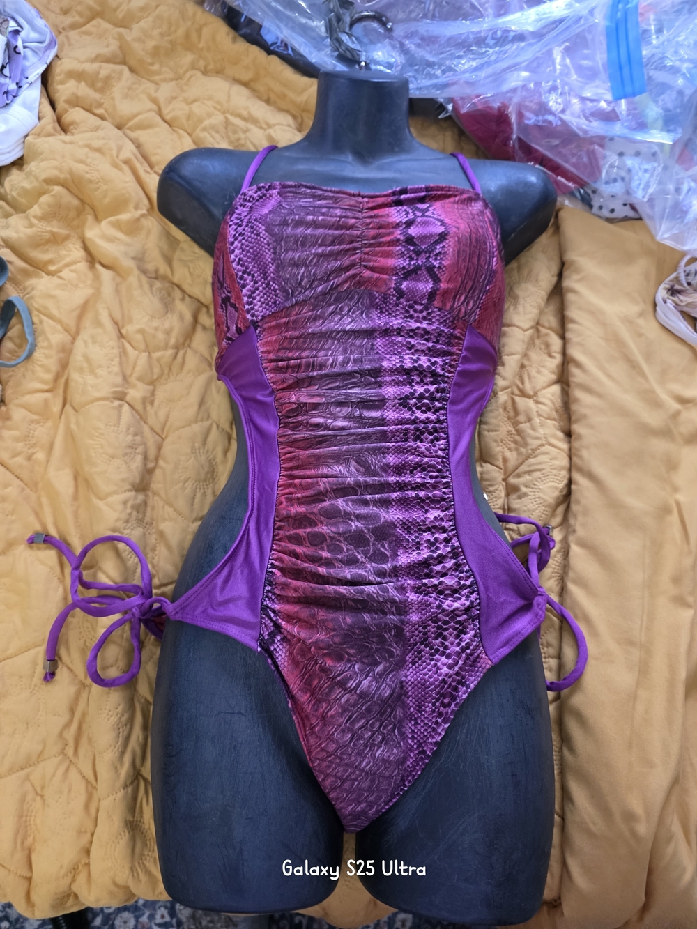 Purple & Magenta Snake-Print One-Piece Swimsuit
